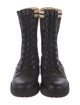 Fendi Zucca FF Logo Leather Combat Boots