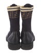 Fendi Zucca FF Logo Leather Combat Boots