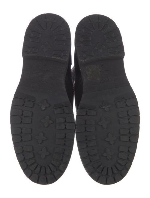 Fendi Zucca FF Logo Leather Combat Boots