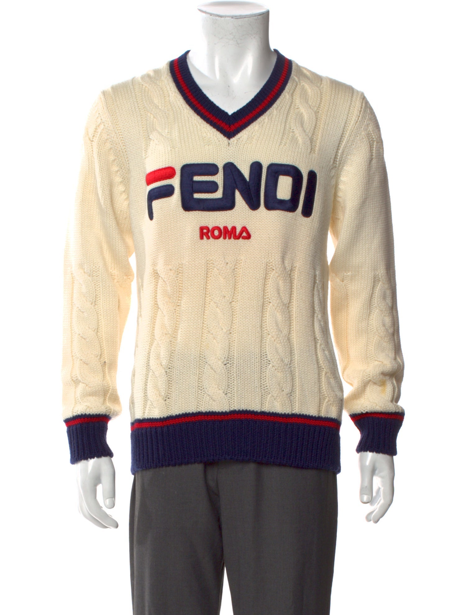 Fendi Wool Graphic Print Pullover