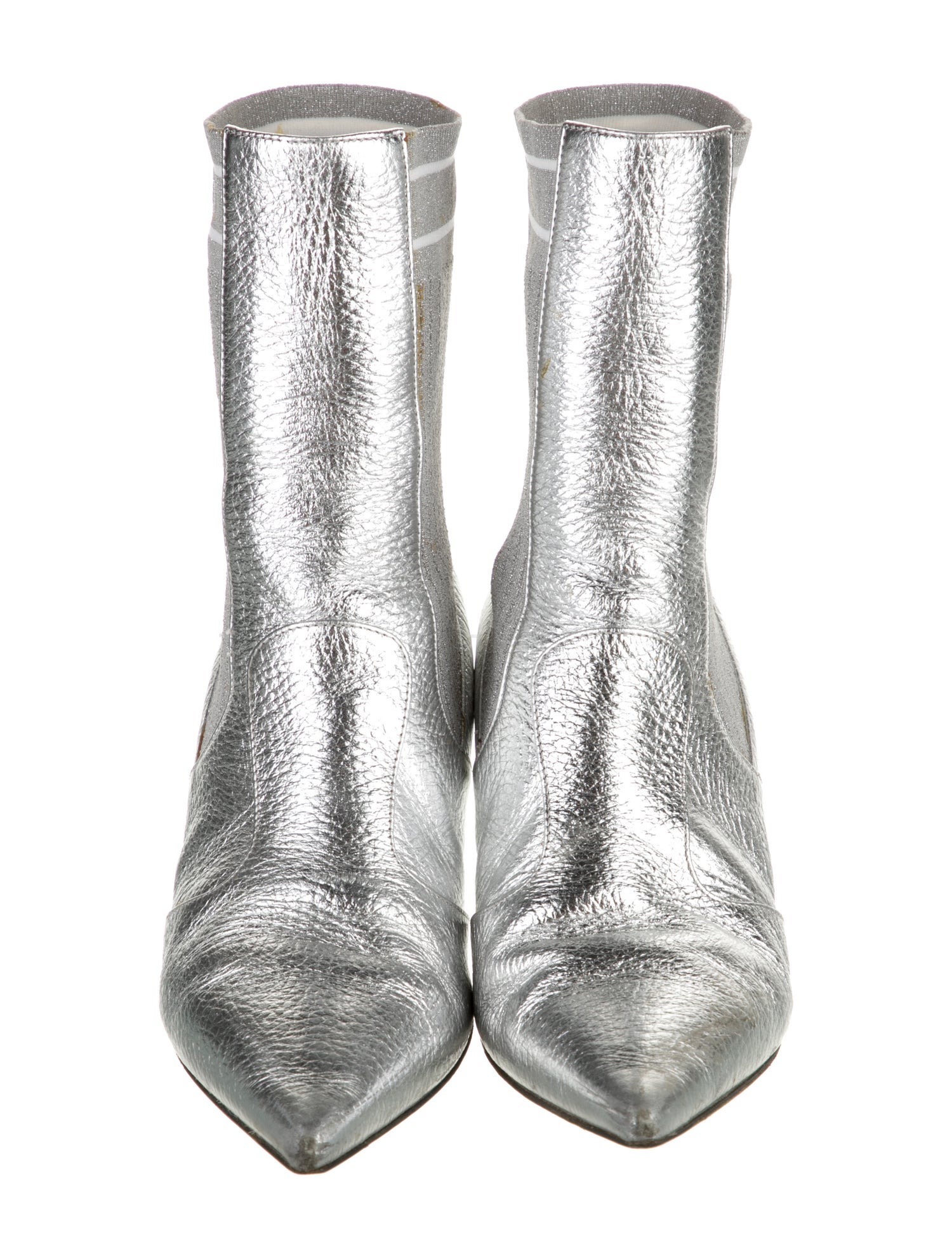 Fendi Leather Graphic Print Sock Boots