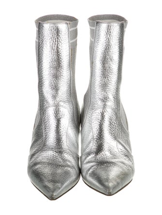 Fendi Leather Graphic Print Sock Boots