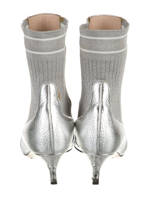 Fendi Leather Graphic Print Sock Boots