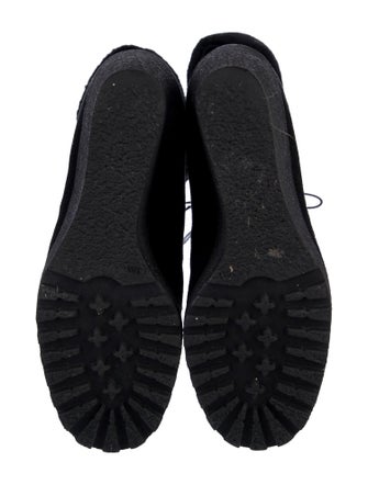 Fendi Suede Fur Trim Lace-Up Boots