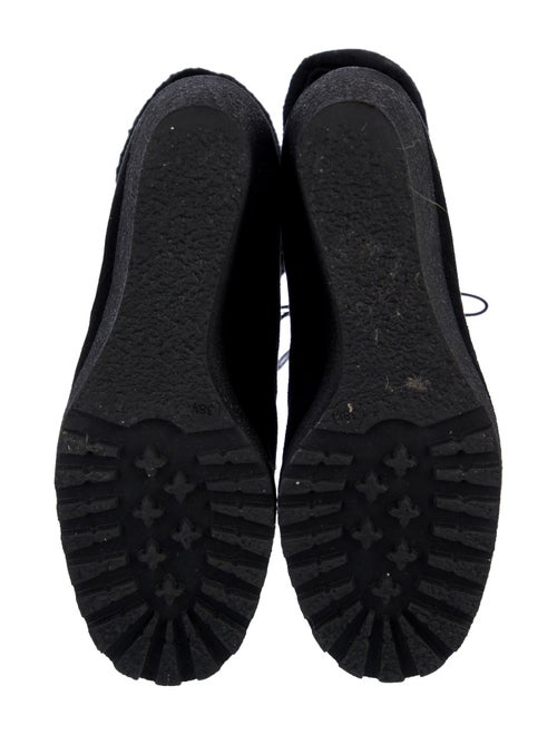 Fendi Suede Fur Trim Lace-Up Boots