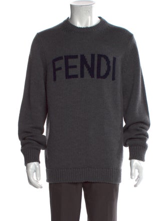 Fendi Virgin Wool Graphic Print Pullover