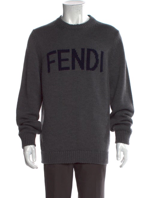 Fendi Virgin Wool Graphic Print Pullover