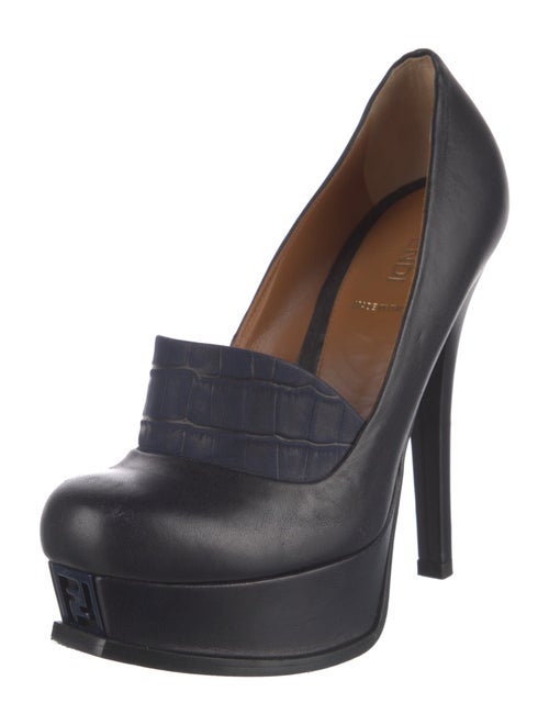 Fendi Zucca FF Logo Leather Pumps