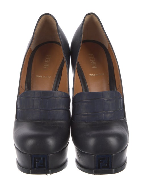 Fendi Zucca FF Logo Leather Pumps