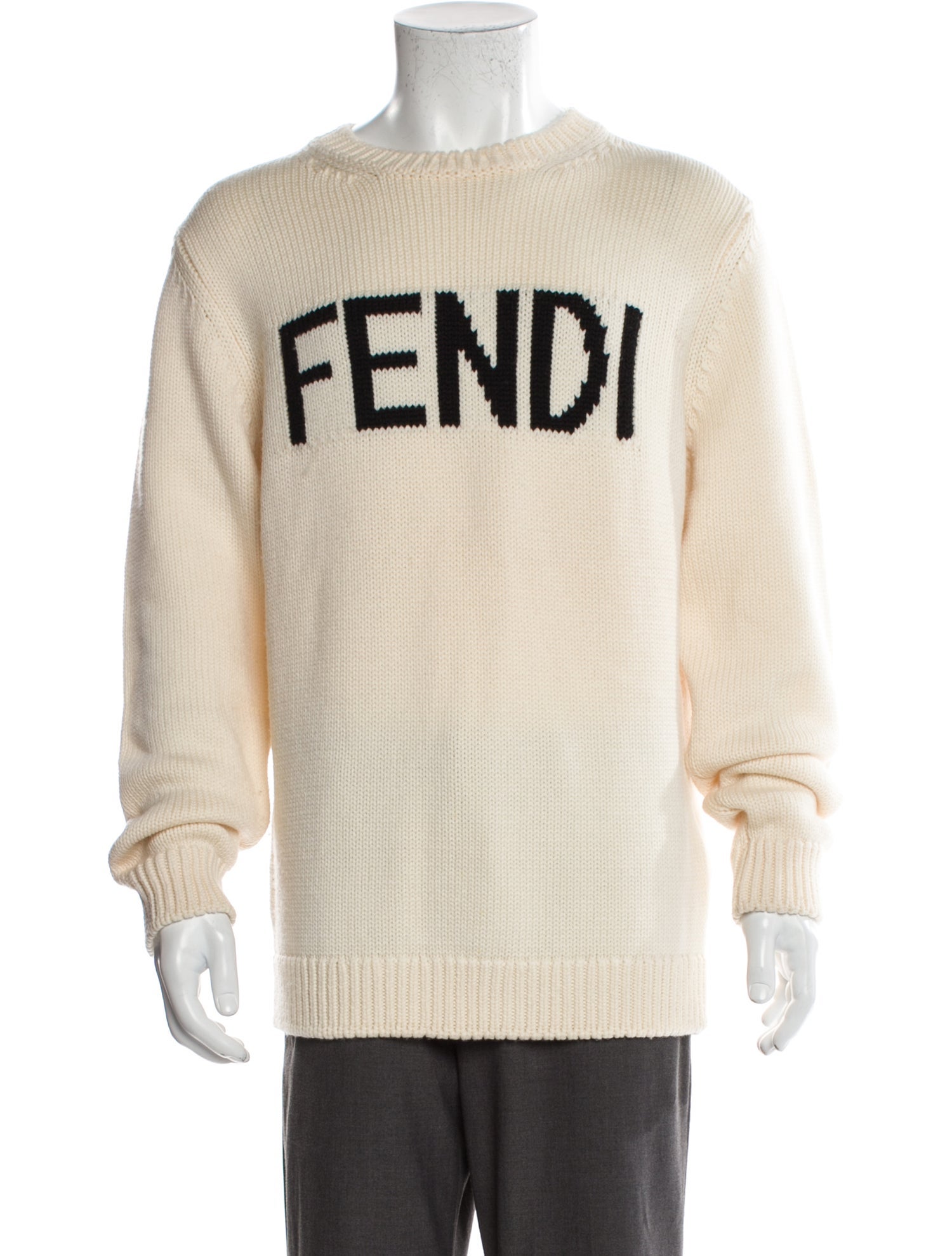 Fendi Zucchino FF Logo Virgin Wool Pullover
