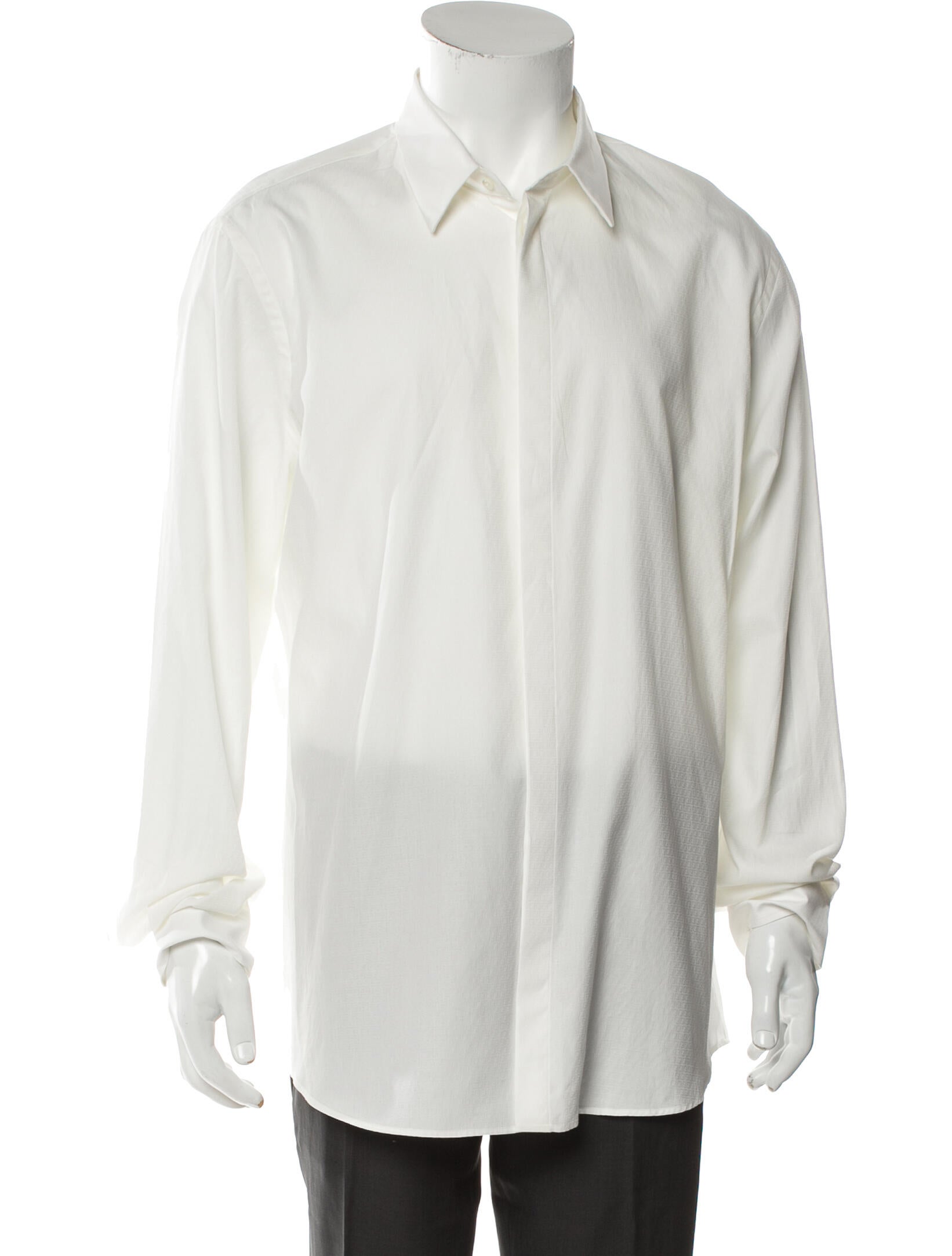 Fendi Zucchino FF Logo Long Sleeve Dress Shirt