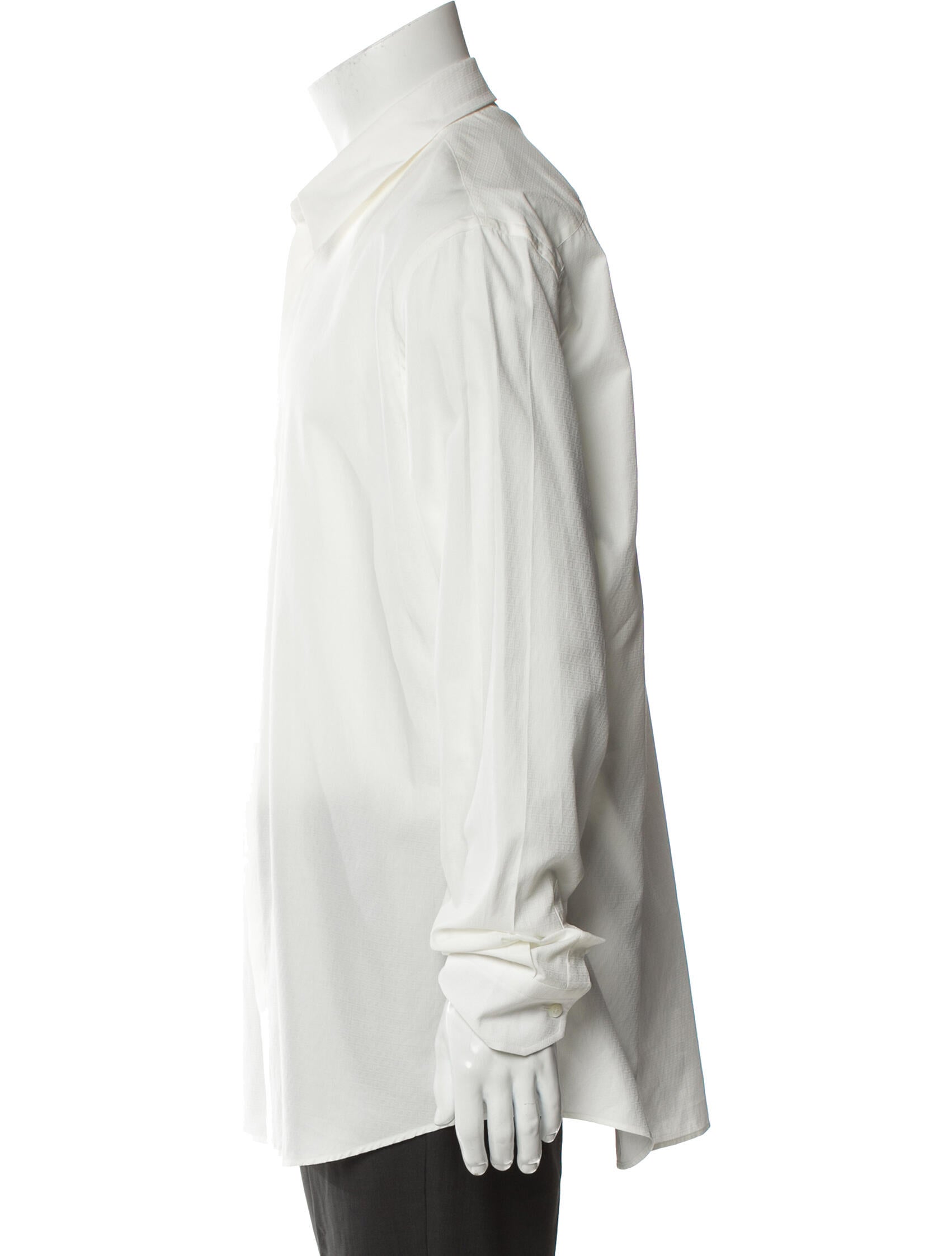 Fendi Zucchino FF Logo Long Sleeve Dress Shirt