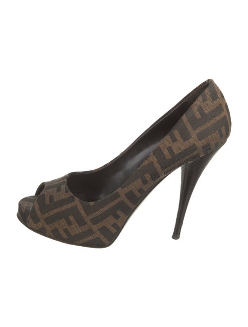 Fendi Zucca FF Logo Canvas Pumps
