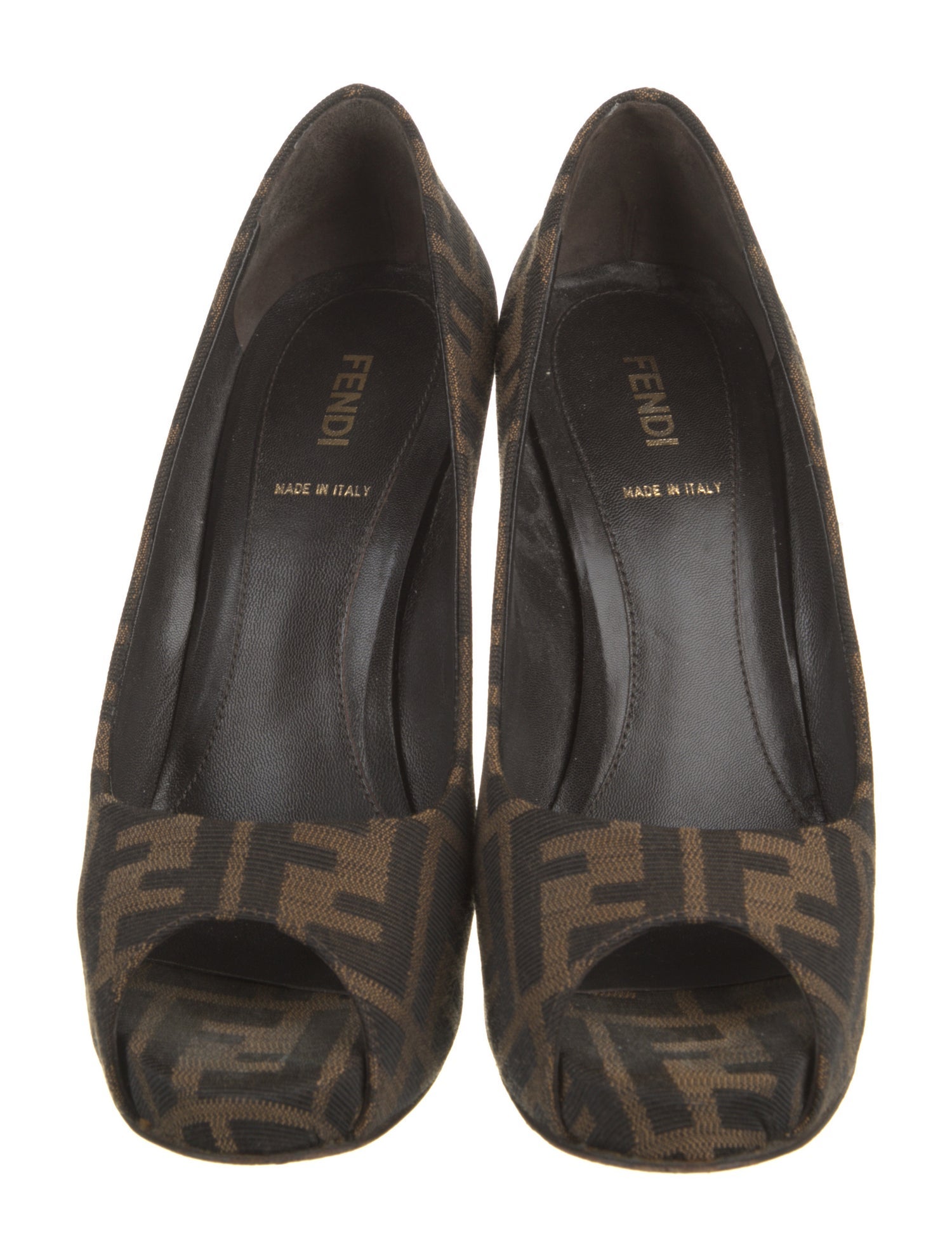 Fendi Zucca FF Logo Canvas Pumps