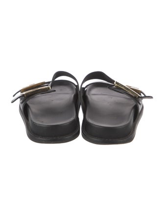 Fendi Zucca FF Logo Leather Slides