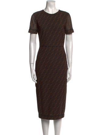 Fendi Printed Midi Length Dress