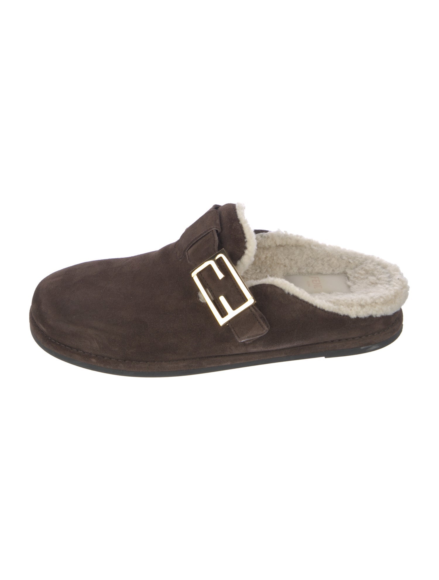 Fendi Suede Colorblock Pattern Mules