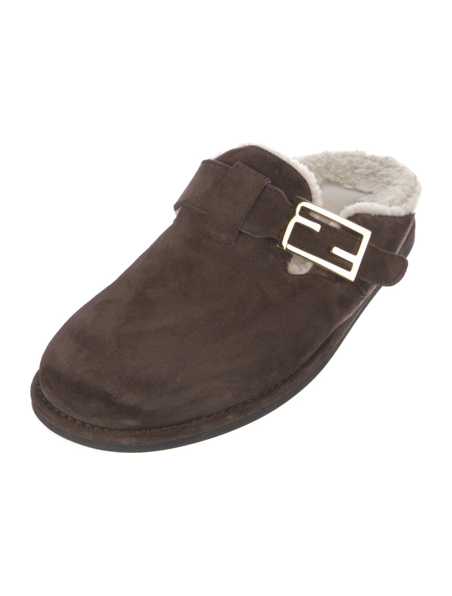 Fendi Suede Colorblock Pattern Mules