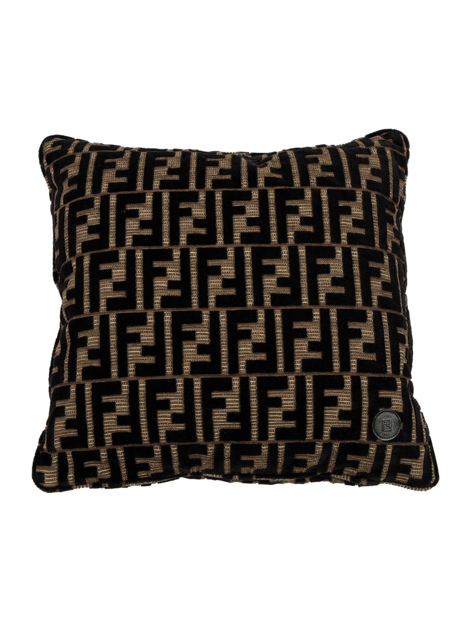 Fendi Zucca FF Tufted Throw Pillow