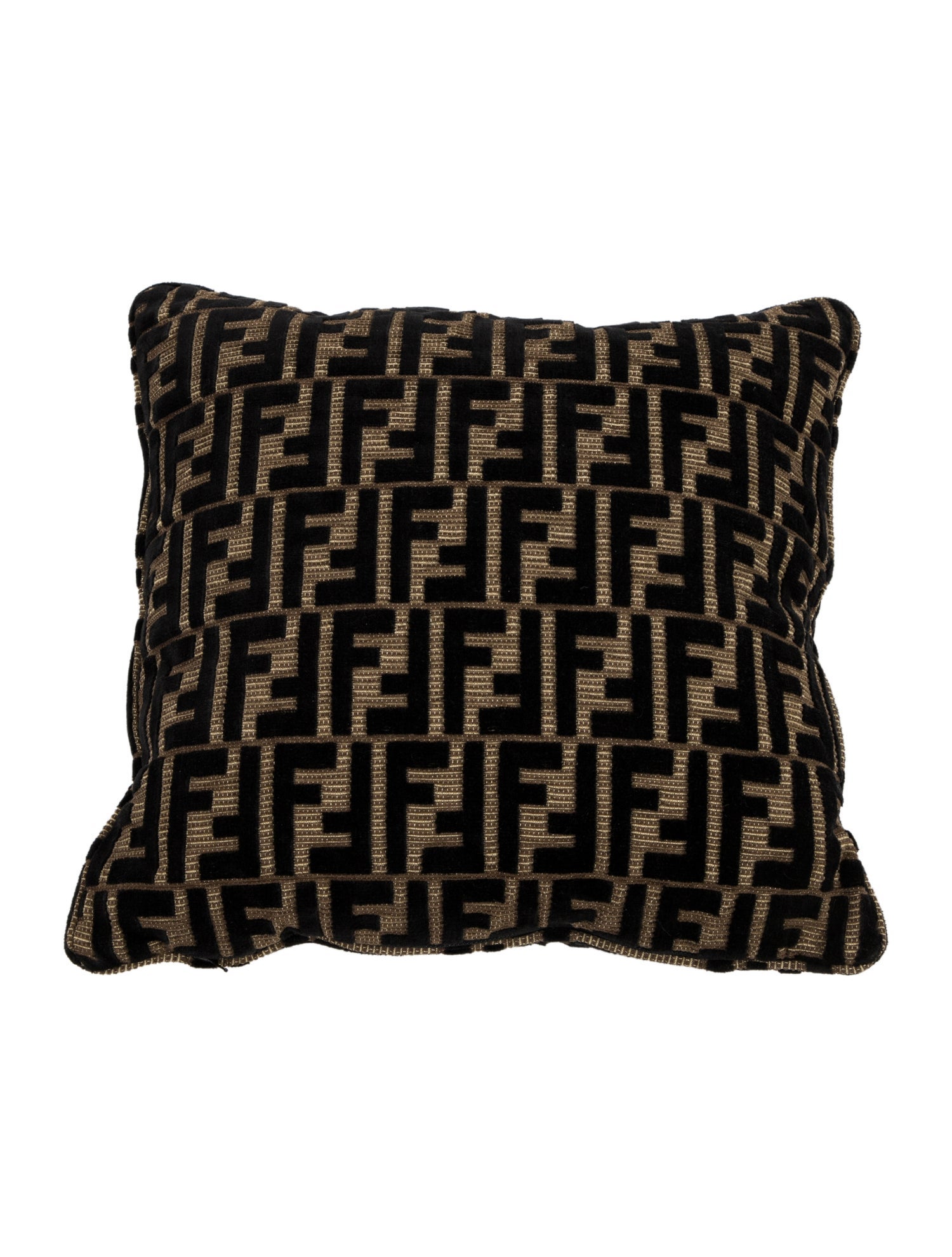 Fendi Zucca FF Tufted Throw Pillow