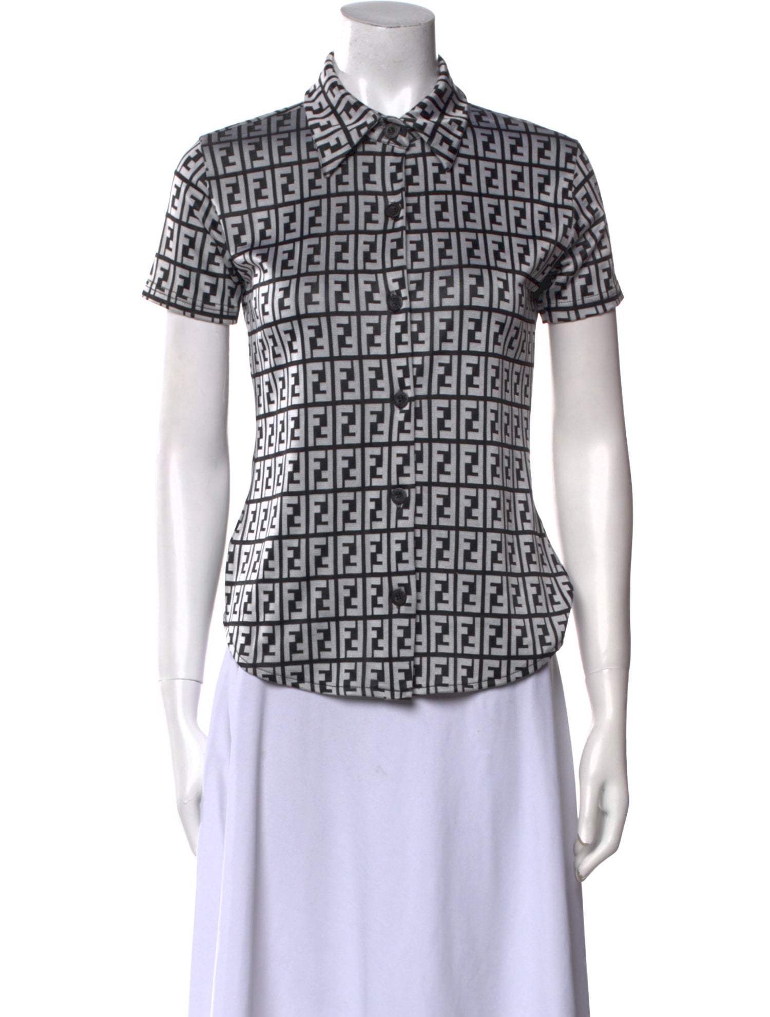 Fendi Vintage Late 1980's - Early 1990's Button-Up Top