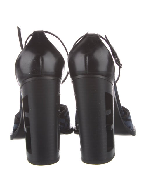 Fendi Zucca FF Logo Velvet D'Orsay Pumps