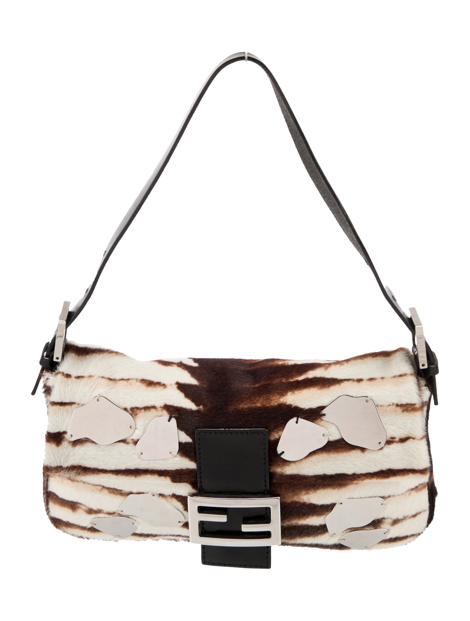 Barbara Bui Leather Studded Shoulder Bag - Grey Shoulder