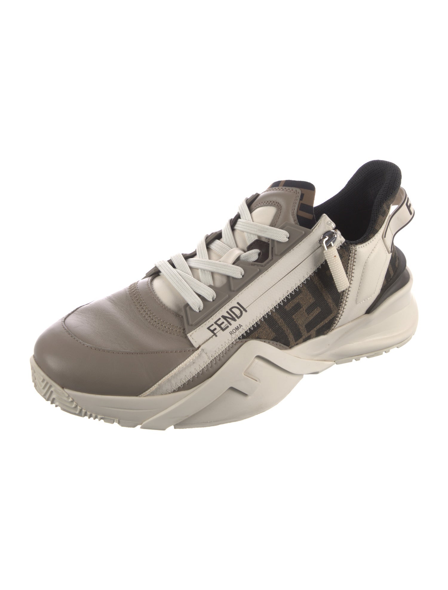 Fendi Zucca FF Logo Leather Sneakers