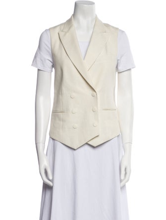 Fendi Linen V-Neck Button-Up Top