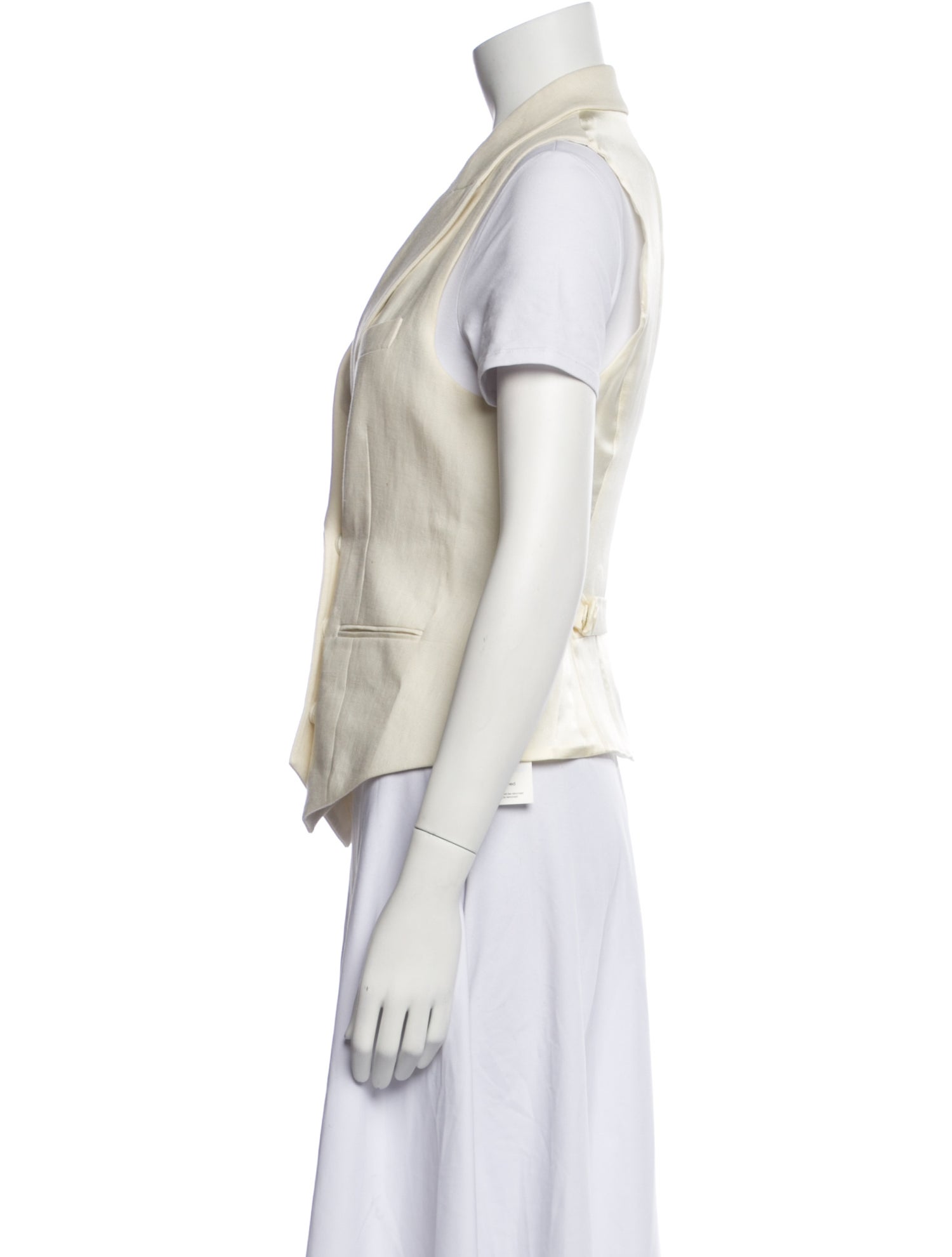 Fendi Linen V-Neck Button-Up Top