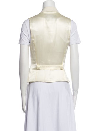 Fendi Linen V-Neck Button-Up Top