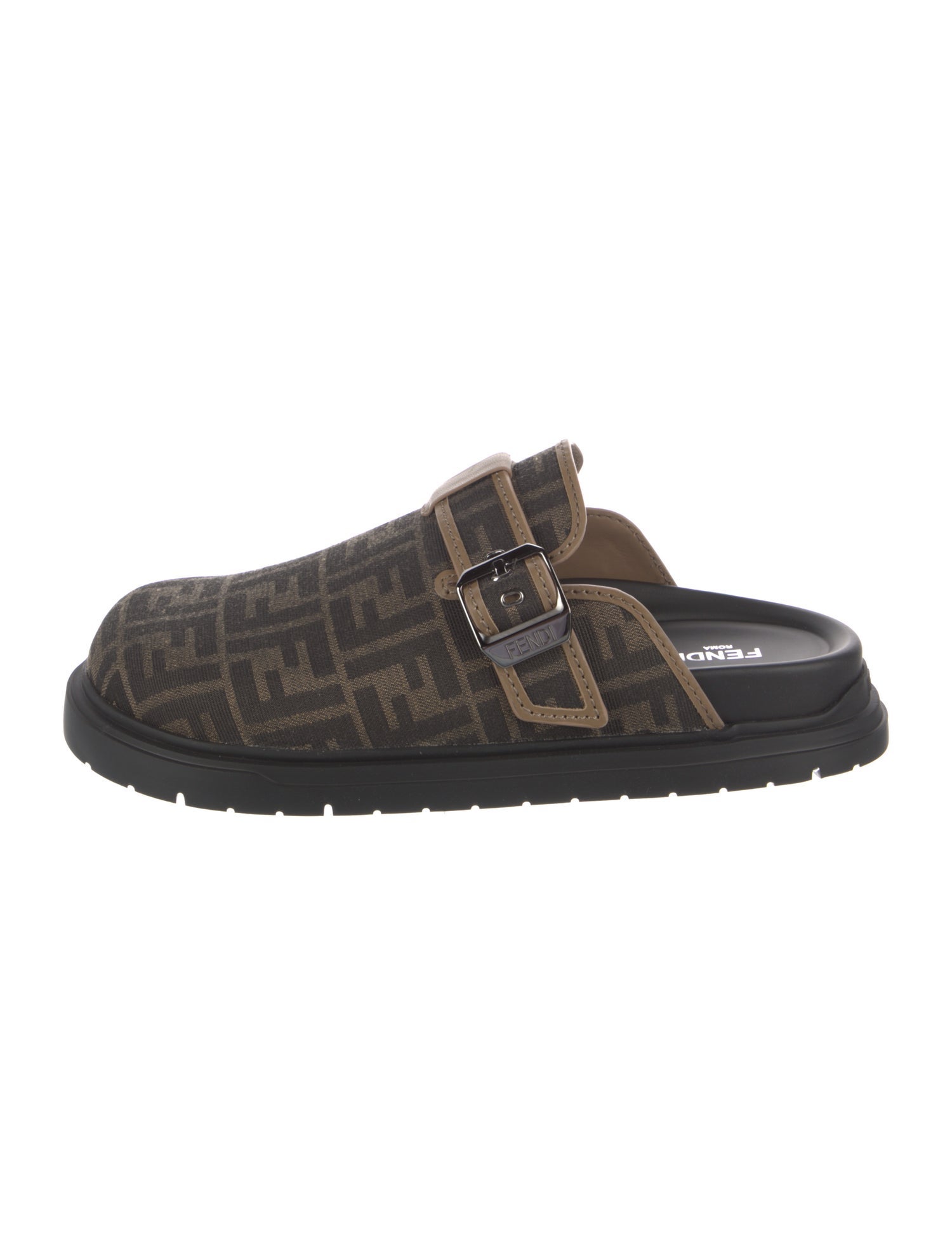 Fendi Zucca FF Logo Canvas Slippers