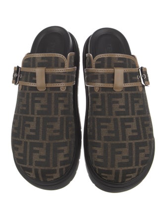 Fendi Zucca FF Logo Canvas Slippers
