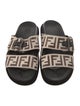 Fendi Zucca FF Logo Leather Slides