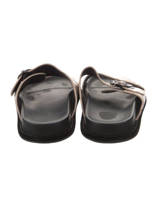 Fendi Zucca FF Logo Leather Slides