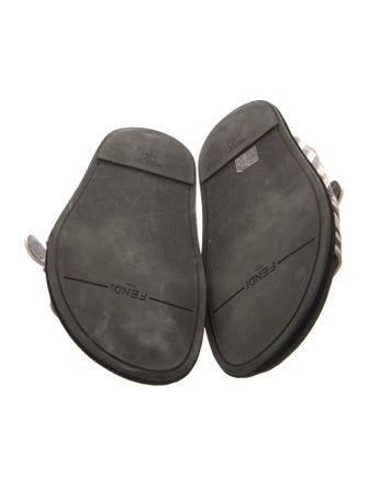 Fendi Zucca FF Logo Leather Slides