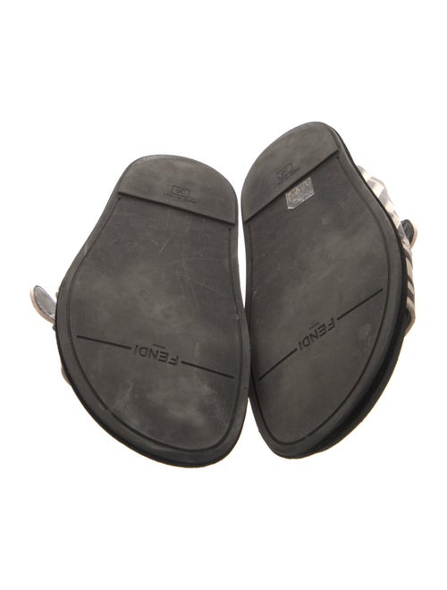 Fendi Zucca FF Logo Leather Slides