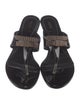 Fendi Zucca FF Logo Patent Leather Slides