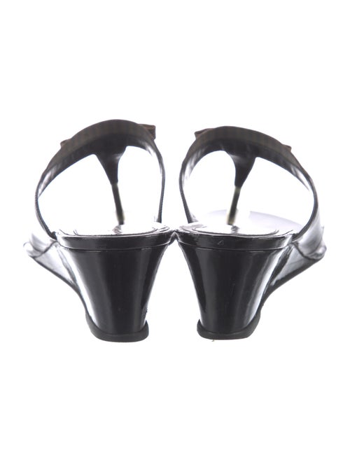 Fendi Zucca FF Logo Patent Leather Slides