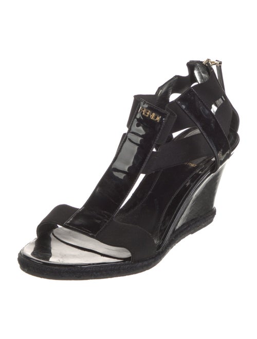 Fendi Patent Leather T-Strap Sandals
