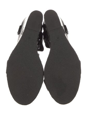 Fendi Patent Leather T-Strap Sandals