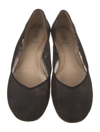 Fendi Mesh Animal Print Ballet Flats