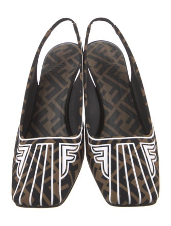 Fendi Zucca FF Logo Neoprene Slingback Pumps