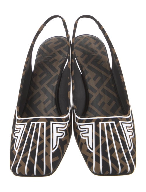 Fendi Zucca FF Logo Neoprene Slingback Pumps