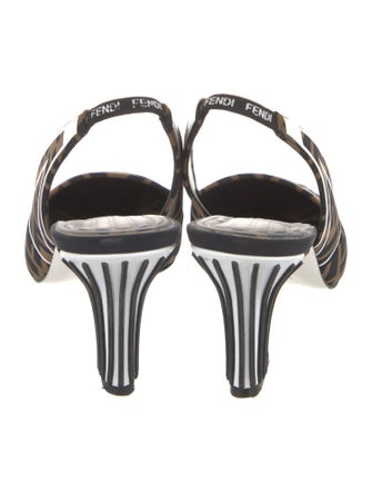 Fendi Zucca FF Logo Neoprene Slingback Pumps
