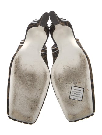 Fendi Zucca FF Logo Neoprene Slingback Pumps
