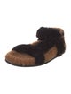 Fendi Zucca FF Logo Shearling Slingback Sandals