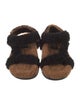 Fendi Zucca FF Logo Shearling Slingback Sandals