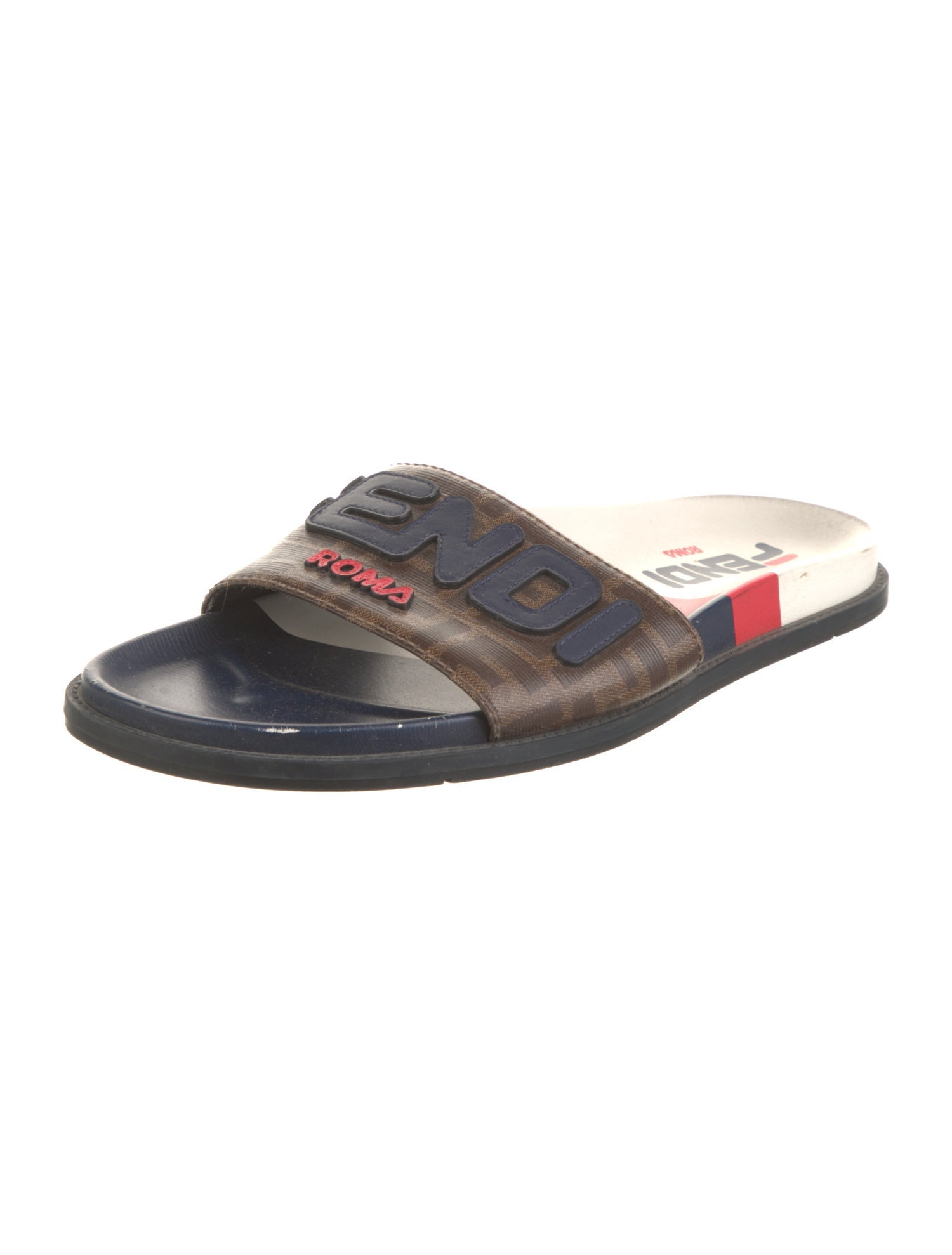 Fendi Zucca FF Logo Printed Slides