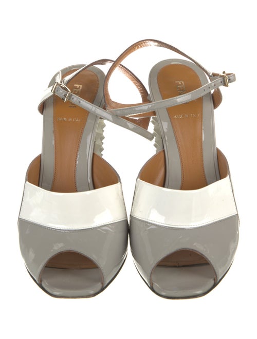 Fendi Rockstud Accents Patent Leather Mules